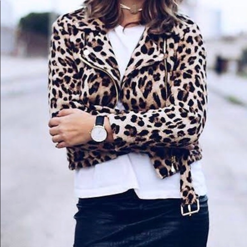 Zara leopard print short jacket